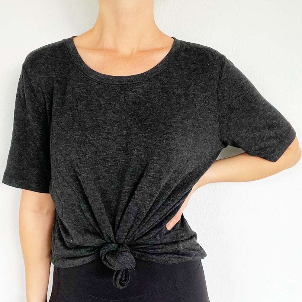 Matty M gray stretchy casual short sleeve tee size large